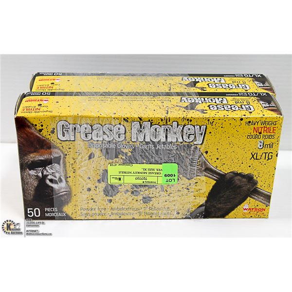 NEW GREASE MONKEY NITRILE GLOVES. SIZE XL.