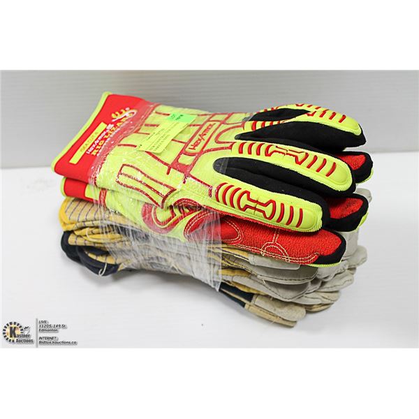 NEW CONSTRUCTION GLOVES ETC. VARIOUS SIZES.