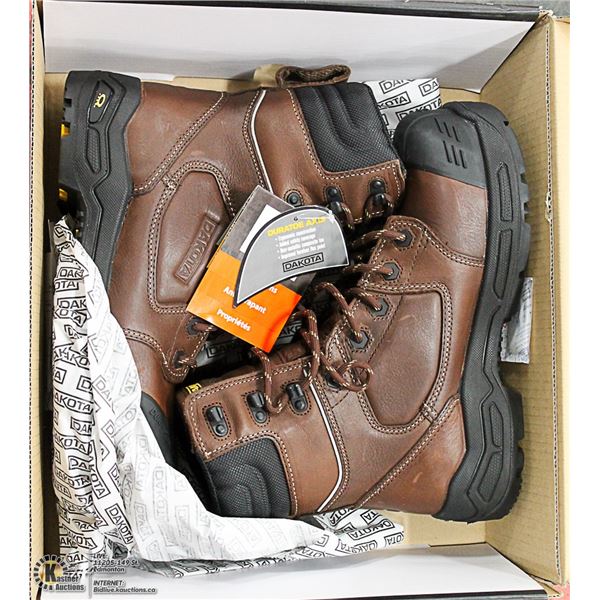 NEW DAKOTA 8410 STEEL TOE WORK BOOTS. SIZE 10.