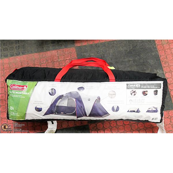 COLEMAN ELITE MONTANA TENT W/LIGHTING SYSTEM.