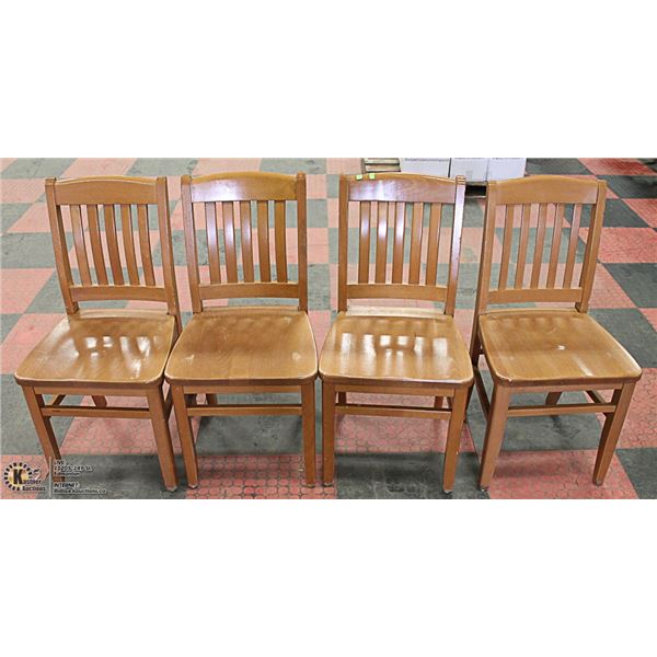 LOT OF 4 SOLID WOOD SIDECHAIRS