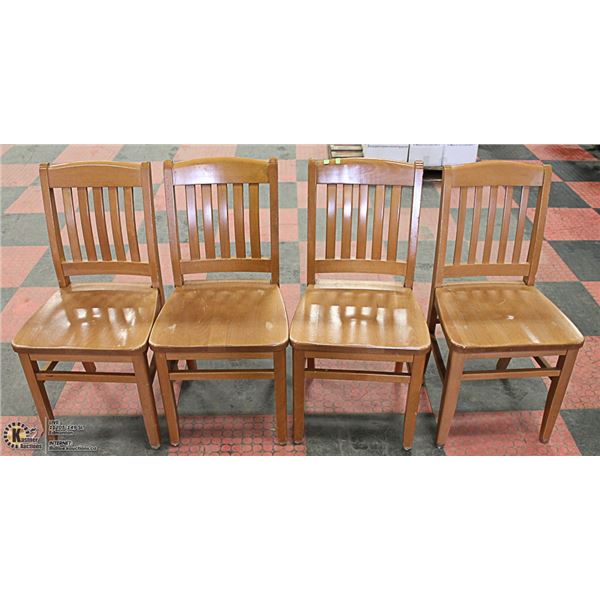 LOT OF 4 SOLID WOOD SIDECHAIRS