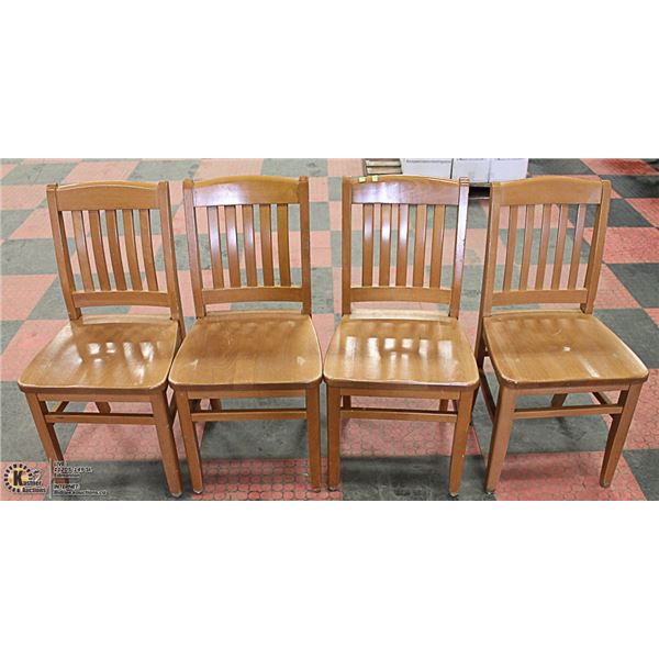 LOT OF 4 SOLID WOOD SIDECHAIRS