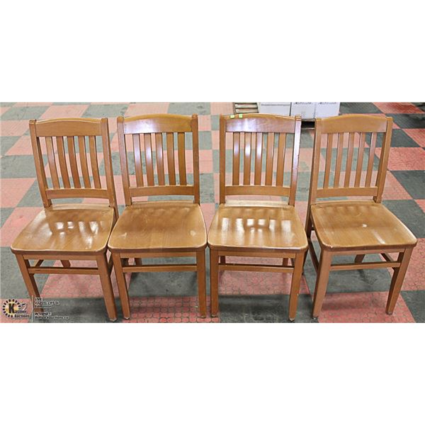 LOT OF 4 SOLID WOOD SIDECHAIRS