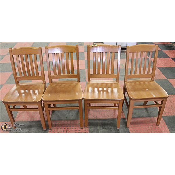 LOT OF 4 SOLID WOOD SIDECHAIRS