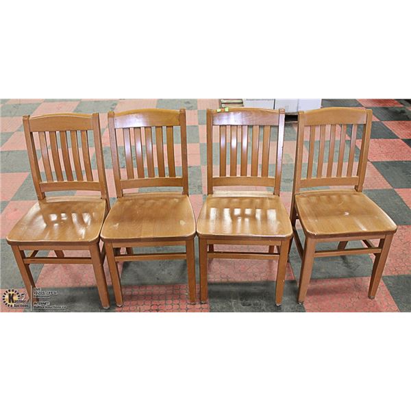 LOT OF 4 SOLID WOOD SIDECHAIRS