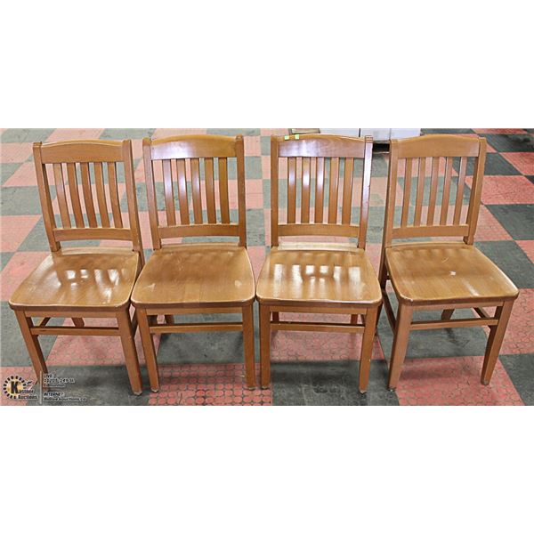 LOT OF 4 SOLID WOOD SIDECHAIRS