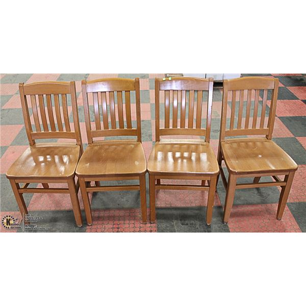 LOT OF 4 SOLID WOOD SIDECHAIRS