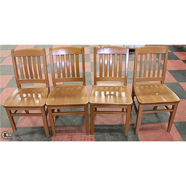 LOT OF 4 SOLID WOOD SIDECHAIRS