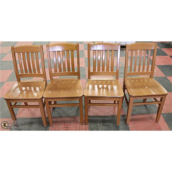 LOT OF 4 SOLID WOOD SIDECHAIRS