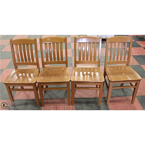 LOT OF 4 SOLID WOOD SIDECHAIRS