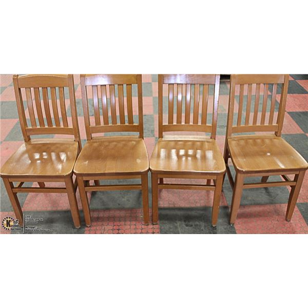LOT OF 4 SOLID WOOD SIDECHAIRS