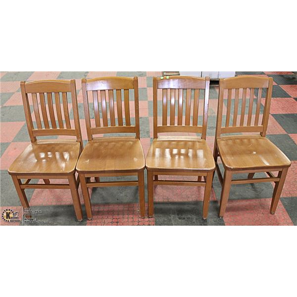 LOT OF 4 SOLID WOOD SIDECHAIRS