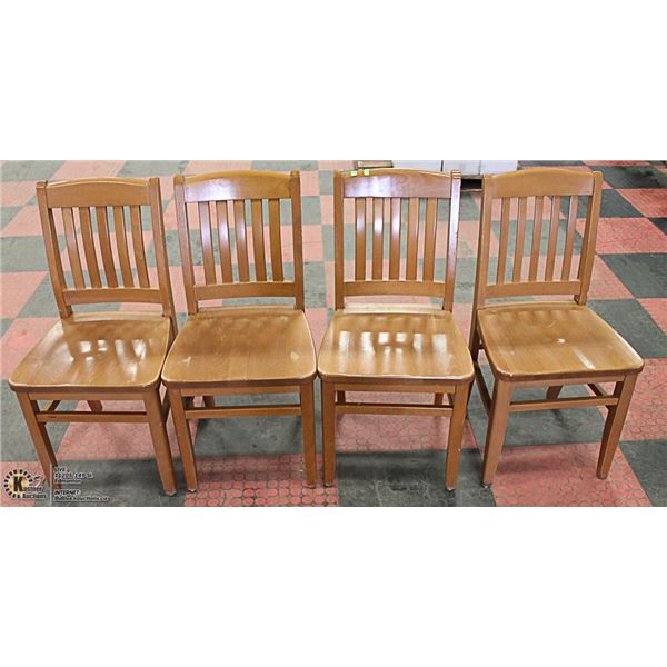 LOT OF 4 SOLID WOOD SIDECHAIRS