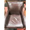 Image 1 : DARK BROWN LEATHER NAILHEAD ARMCHAIR