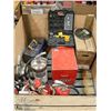 Image 1 : PALLET CRATE WITH FIRE EXTINGUISHERS, TOOL BOX,