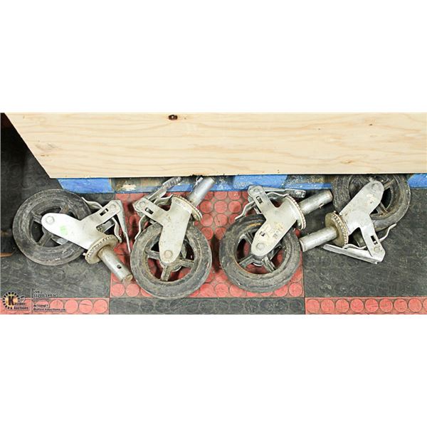 LOT OF 4 SCAFFOLD CASTORS