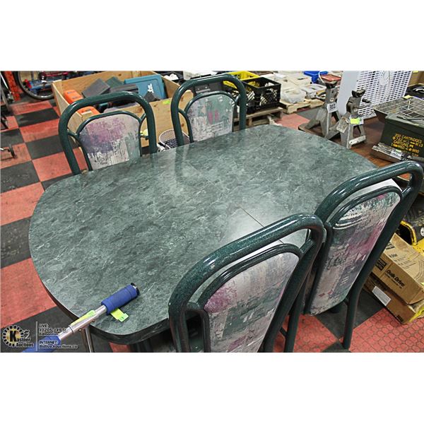 GREEN TABLE WITH 4 CHAIRS