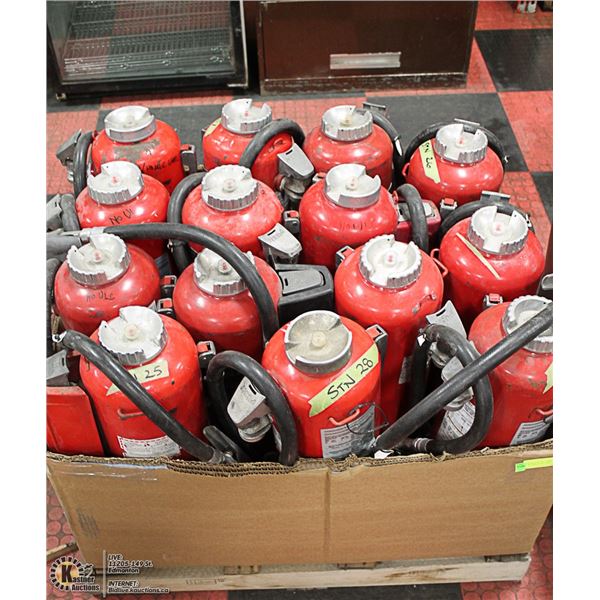 PALLET OF ASSORTED NON VERIFIED FIRE EXTINGUISHERS
