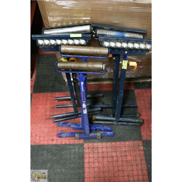 GROUP OF 6 ADJUSTABLE ROLLER WORK SUPPORTS