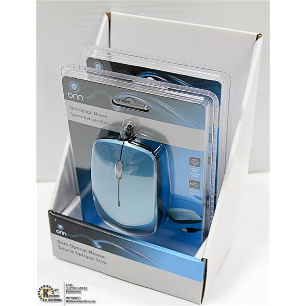 LOT OF 2 ONN SLIM OPTICAL MOUSE