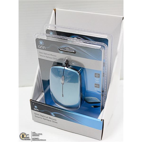 LOT OF 2 ONN SLIM OPTICAL MOUSE