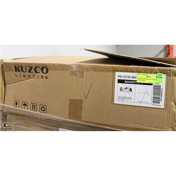 PENDANT FIXTURE 24" IN DIAMETER SILVER/GREY