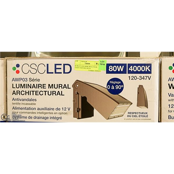 60 WATT LED 5000K WALL PACK LIGHT FIXTURES WITH
