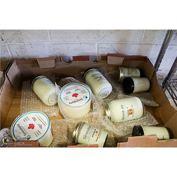 LARGE FLAT OF ASSORTED SCENTED SOY CANDLES