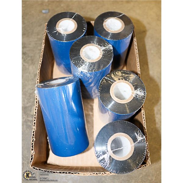 BOX WITH BLACK FILM ROLLS TYPE UNKNOWN