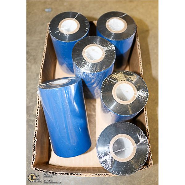 BOX WITH BLACK FILM ROLLS TYPE UNKNOWN