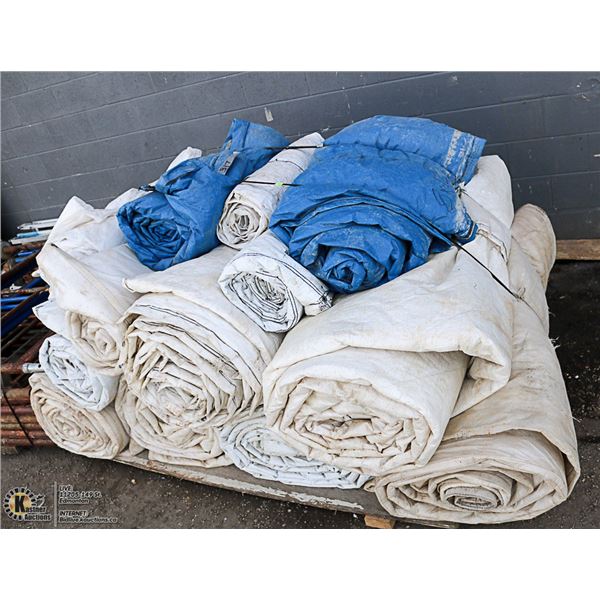 LARGE PALLET OF INSULATED TARPS