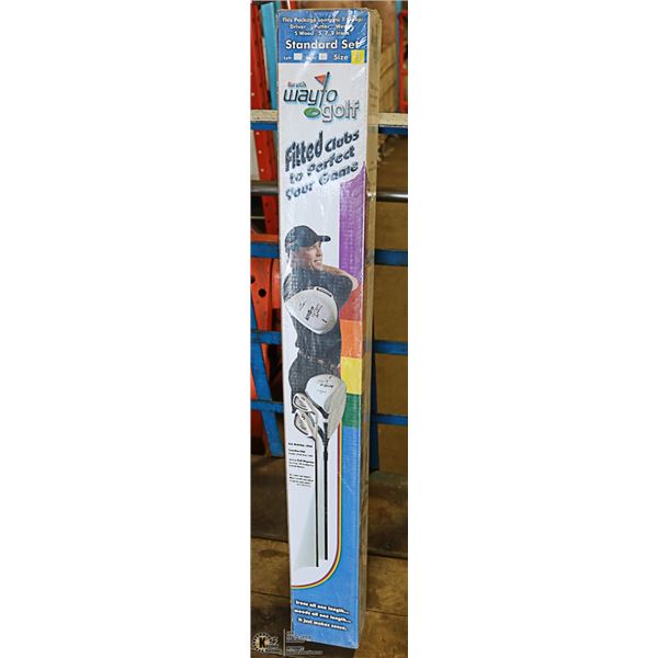 SET OF NEW WAY TO GOLF SIZE 3 RH GOLF CLUBS