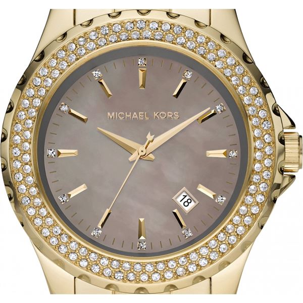 NEW MICHAEL KORS GOLD TONE W/DATE MSRP $379
