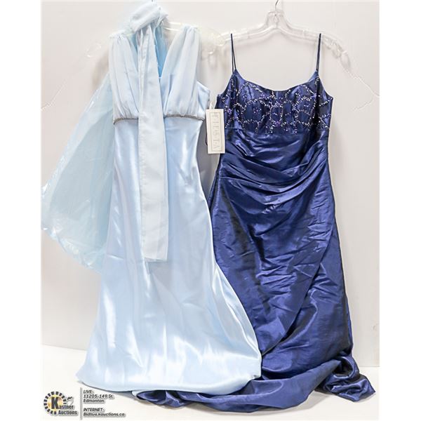 NEW- 2X FORMAL WEAR BLUE - GOWNS SIZE SMALL