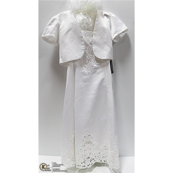 NEW - KIDS SZ 12, WHITE FORMAL. WEDDING