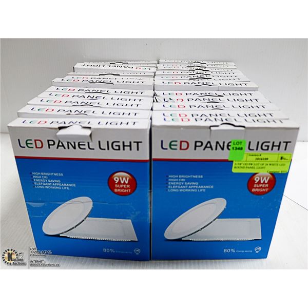 5-7/8" OD 9W LOT OF 24 WHITE LED ROUND PANEL LIGHT