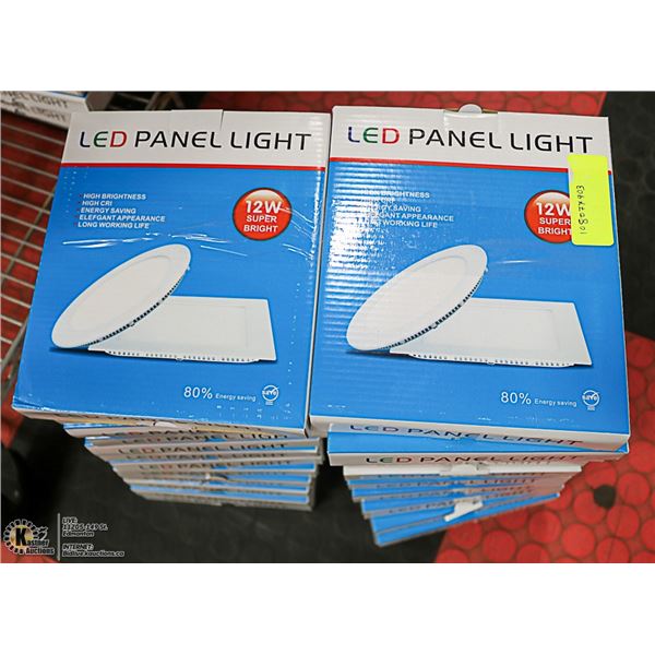 6-3/4" OD 12W LOT OF 6 WHITE LED SQUARE PANEL