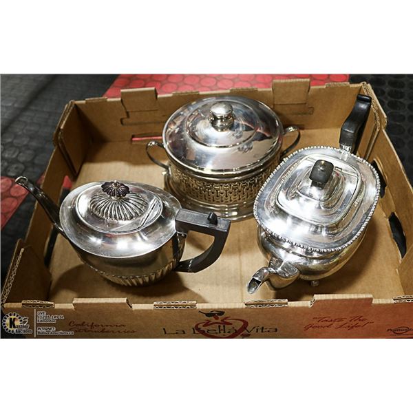 FLAT OF SILVERPLATED ITEMS