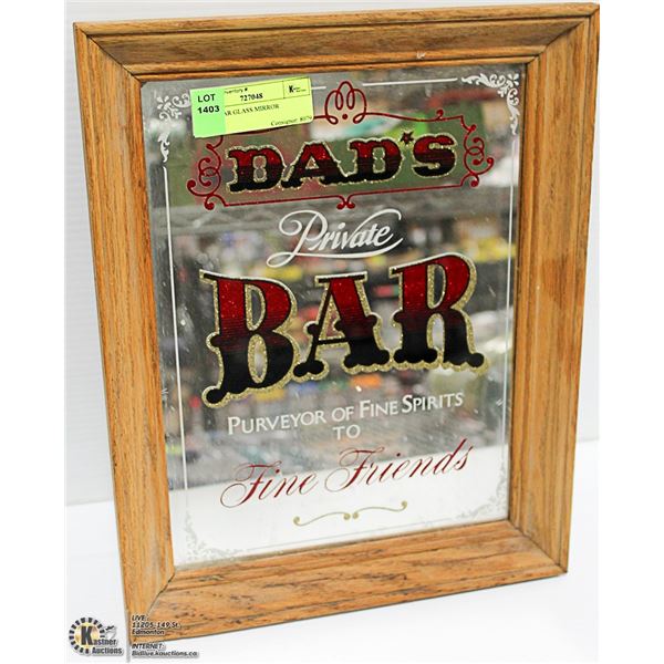 DADS BAR GLASS MIRROR 11" X 14"