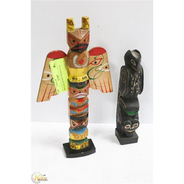 VINTAGE WOOD TOTEM POLES
