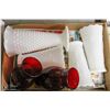 Image 1 : FLAT WITH MILK GLASS VASES & 2 RUBY GLASS VASES