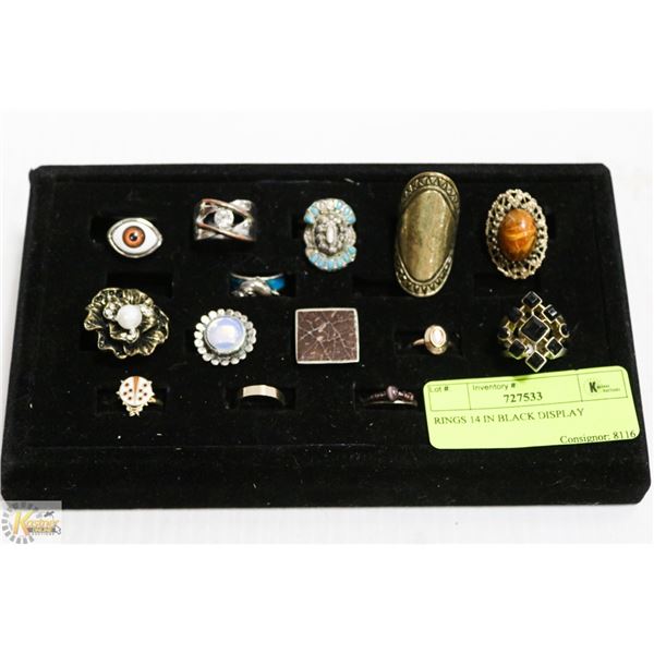 RINGS 14 IN BLACK DISPLAY