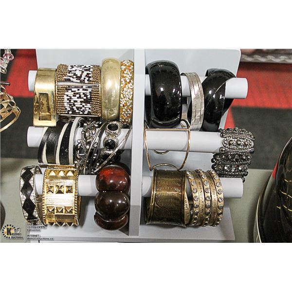 BANGLES & BRACELETS ON GREY DISPLAY