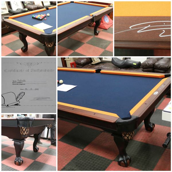 FEATURED LEON DRAISAITLS PERSONAL SIGNED POOLTABLE