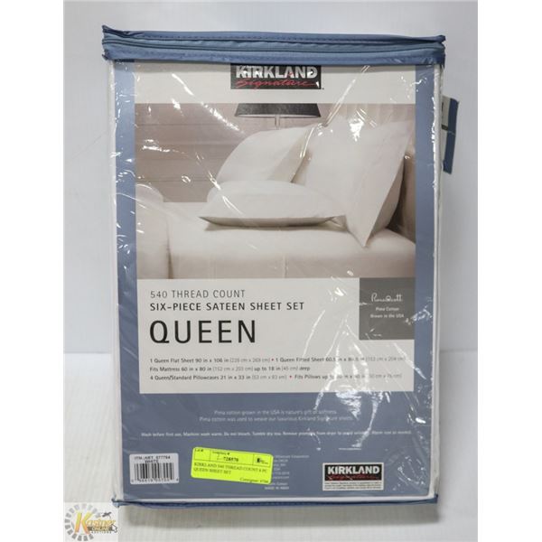 KIRKLAND 540 THREAD COUNT 6 PC QUEEN SHEET SET