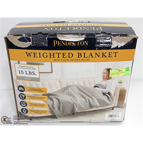 PENDLETON WEIGHTED BLANKET 15 LBS 48" X 72" BEIGE