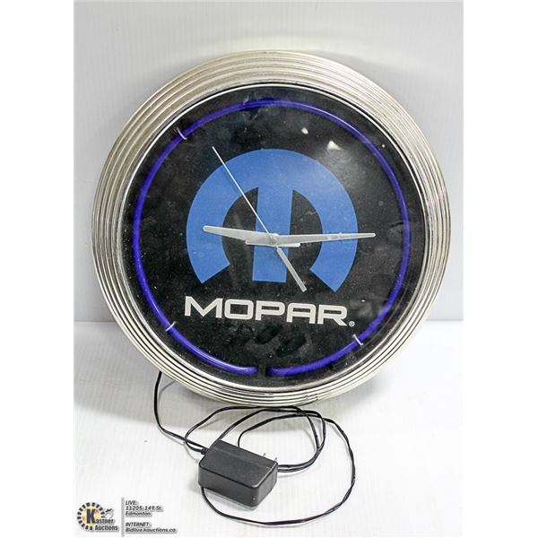 MOPAR BLUE NEON CLOCK