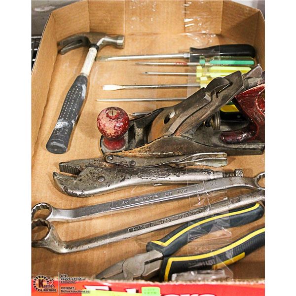 TOOL FLAT ,PLANER,WEST GERMANY WRENCH,HAMMER,ETC