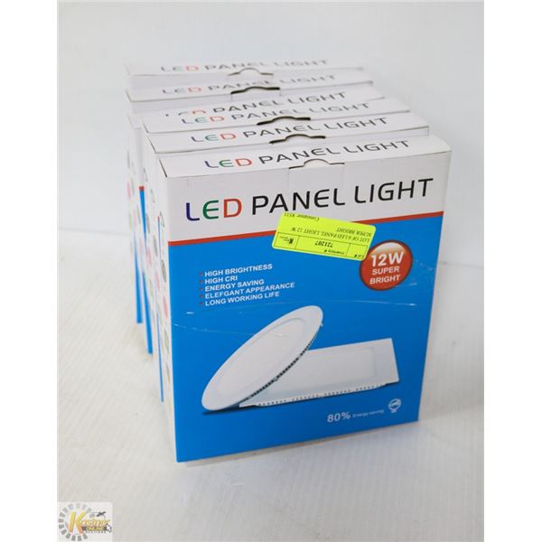 LOT OF 6 LED PANEL LIGHT 12 W SUPER BRIGHT